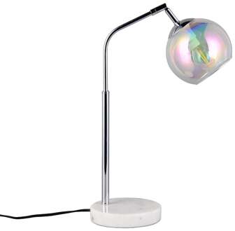 LED Tafellamp - Trion Nox - E14 Fitting - 1 lichtpunt - Chroom - Metaal - Transparant Glas