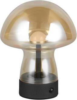 LED Tafellamp - Trion Onyx - 1x LED SMD 1.5W - Touch schakelaar - USB aansluiting - Werkt op Batterijen - IP20 - Amber - Glas Warm wit