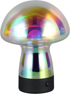 LED Tafellamp - Trion Onyx - 1x LED SMD 1.5W - Touch schakelaar - USB aansluiting - Werkt op Batterijen - IP20 - Transparant - Glas Warm wit