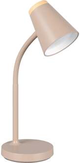 LED Tafellamp - Trion Rann - Bureaulamp - 1x SMD LED 4.5W - Warm Wit 3000K - Flexibel - Beige - Kunststof