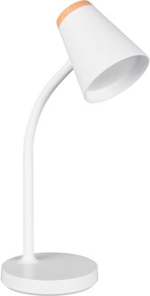 LED Tafellamp - Trion Rann - Bureaulamp - 1x SMD LED 4.5W - Warm Wit 3000K - Flexibel - Wit - Kunststof