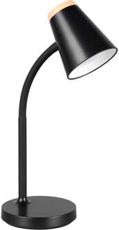 LED Tafellamp - Trion Rann - Bureaulamp - 1x SMD LED 4.5W - Warm Wit 3000K - Flexibel - Zwart - Kunststof