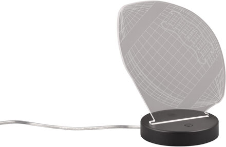 LED Tafellamp - Trion Siora - 1x LED SMD 3.2W - RGBW Kleurverandering - Schakelaar - IP20 - Mat Zwart - Metaal Warm wit