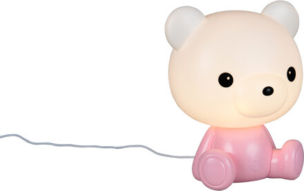 LED Tafellamp - Trion Trixa - 1x LED SMD 0.3W - RGB Kleurverandering - USB aansluiting - IP20 - Roze - Kunststof