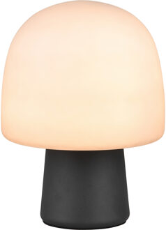 LED Tafellamp - Trion Umbra - E14 Fitting - 1 lichtpunt - Ø20cm - Taupe/Zwart - Glas/Metaal