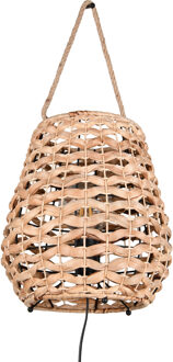 LED Tafellamp - Trion Valt - E27 Fitting - 1 Lichtpunt - Snoerschakelaar - IP20 - Licht Bruin/Mat Zwart - Metaal