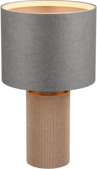 LED Tafellamp - Trion Xyra - E14 Fitting - 1 lichtpunt - Ø16.5cm - Bruin/Grijs - Pappe
