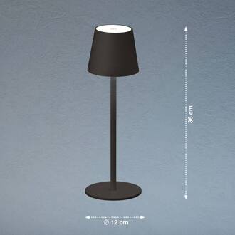 LED tafellamp Tropea met accu, zandzwart
