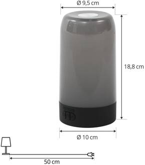 LED tafellamp Valtari, wit, hoogte 19 cm, RGB transparant, zwart