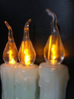 LED Taper Batterij Operated Vlamloze Kaars Gedoopt wax Flickering Elektrische licht lamp f/Wedding Xmas Thuis party decor 17CM-Amber