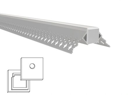 Led tegel profiel / led stuc profiel buitenhoek 1,5 meter - smalle variant
