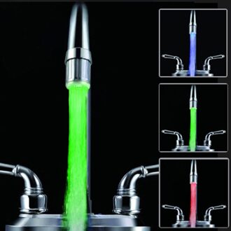 Led Temperatuurgevoelige 7 Kleuren Light Up Kraan Keuken Badkamer Glow Waterbesparende Kraan Beluchter Tap Nozzle Douche Temperature sensor