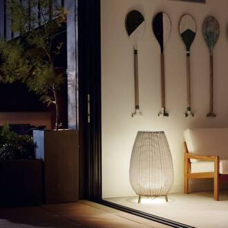 LED terraslamp Amphora, 77 cm, grafietbruin/beige grafietbruin, beige