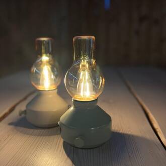 LED terraslamp Glimt, groen, IP44, 21,3 cm groen, amberkleurig-transparant