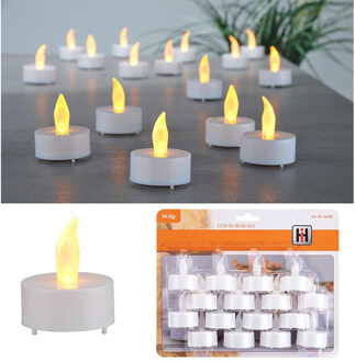 LED theelichtjes/waxinelichtjes - 2x Set van 16x - op batterijen - kunststof waxinelichtjes