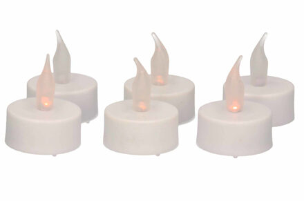 LED theelichtjes/waxinelichtjes/kaarsjes geel vlameffect 12x stuks