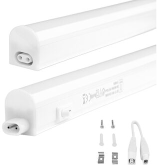 LED TL Armatuur met T5 Buis - Aigi Timola - 30cm Enkel - 4W - Koppelbaar - Helder/Koud Wit 6500K - Mat Wit - Kunststof