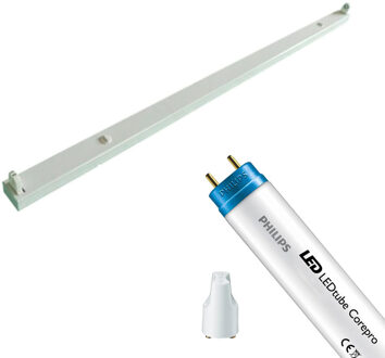 LED TL Armatuur met T8 Buis - Aigi Dybolo - 120cm Enkel - Philips - CorePro LEDtube EM 865 - 14.5W - Helder/Koud Wit