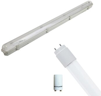 LED TL Armatuur met T8 Buis Incl. Starter - Aigi Hari - 120cm Enkel - 16W - Helder/Koud Wit 6400K - Waterdicht IP65