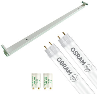 LED TL Armatuur met T8 Buis - OSRAM SubstiTUBE Value EM 830 - Aigi Dybolo - 150cm Dubbel - 38.2W - Warm Wit 3000K