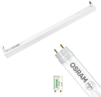 LED TL Armatuur met T8 Buis - OSRAM SubstiTUBE Value EM 865 - Aigi Dybolo - 60cm Enkel - 7.6W - Helder/Koud Wit 6500K