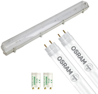 LED TL Armatuur met T8 Buis - OSRAM SubstiTUBE Value EM 865 - Aigi Hari - 150cm Dubbel - 38.2W - Helder/Koud Wit 6500K