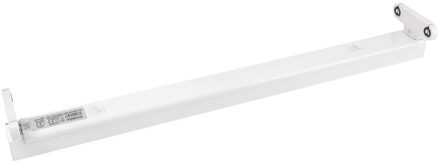 LED TL Armatuur T8 - Aigi Dybolo - 60cm Dubbel - IP20 - Mat Wit - Staal