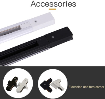 Led Track Light Rail 0.5M 1M Black White Aluminum 2 Wire System Track Lighting for Spotlights