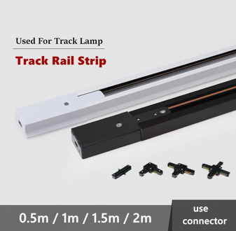 Led Track Spot Lighting Rail Track Strip 0.5m 1m White Black 2 Wire Track 2 PCS/lot Rail Strip Connector For Track Light Guide