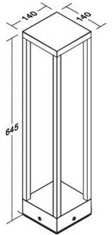 LED tuinpadverlichting Abee, grafiet, IP54, hoogte 65 cm