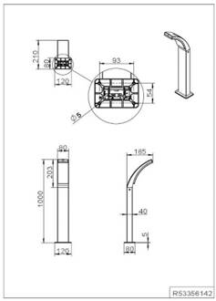 LED tuinpadverlichting Beja, antraciet, aluminium, hoogte 60 cm
