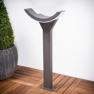 LED tuinpadverlichting Half, 60 cm, antraciet, metaal, IP54 antraciet, wit