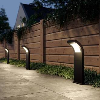LED tuinpadverlichting, IP65, 60 cm, antraciet, metaal grafietgrijs (RAL 840-M), opaalwit