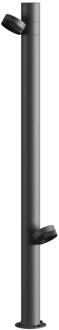LED tuinpadverlichting Jaco, 84,3 cm, bruin aluminium 2-lamps. donkerbruin