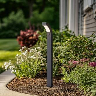 LED tuinpadverlichting Lennik, sensor, 100 cm, antraciet grafietgrijs, wit transparant