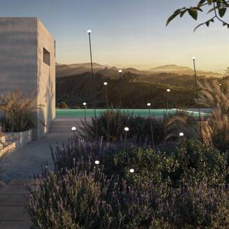 LED tuinpadverlichting MINUIT, hoogte 60 cm, zwart, IP65 zwart mat, wit