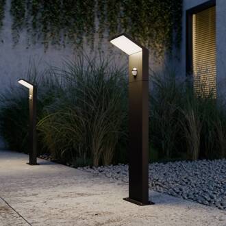 LED tuinpadverlichting Nevio, sensor, 60cm, antraciet grafietgrijs, wit