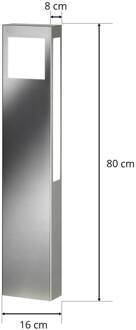 LED tuinpadverlichting Paulo 80 zonder stopcontact mat edelstaal, opaal
