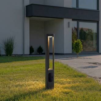 LED tuinpadverlichting Pirron, hoogte 80 cm, stopcontact, IP54 antraciet