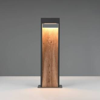 LED tuinpadverlichting SALMON, houtlook, hoogte 60 cm, metaal, IP44