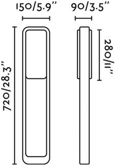 LED tuinpadverlichting Sticker, donkergrijs, aluminium, hoogte 72 cm