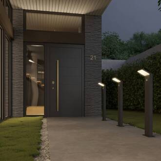 LED tuinpadverlichting Yolena, sensor, 100cm, antraciet donkergrijs, wit