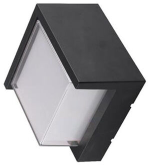 LED Tuinverlichting - Buitenlamp - Agusa 3 - Wand - Kunststof Mat Zwart - 12W Natuurlijk Wit 4200K - Vierkant