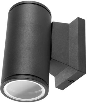 LED Tuinverlichting - Buitenlamp - Aigi Wally Down - GU10 Fitting - 1-lichts - Mat Zwart - Rond - Aluminium