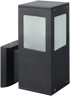 LED Tuinverlichting - Buitenlamp - Kavy 2 - Wand - Aluminium Mat Zwart - E27 - Vierkant