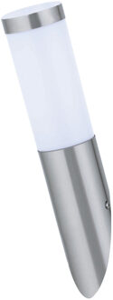 LED Tuinverlichting - Buitenlamp - Laurea 1 - Wand - RVS - E27 - Rond Zilverkleurig