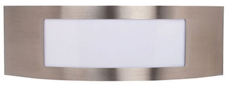 LED Tuinverlichting - Buitenlamp - Manipu 1 - Wand - RVS - E27 - Vierkant Zilverkleurig