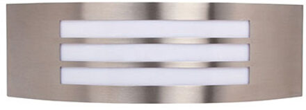 LED Tuinverlichting - Buitenlamp - Manipu 2 - Wand - RVS - E27 - Vierkant Zilverkleurig