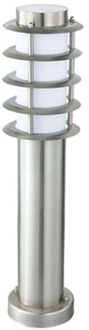 LED Tuinverlichting - Buitenlamp - Nalid 3 - Staand - RVS - E27 - Rond Zilverkleurig