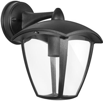 LED Tuinverlichting - Buitenlamp Nostalgisch - Aigi Nuosta Down - E27 Fitting - Mat Zwart - Aluminium